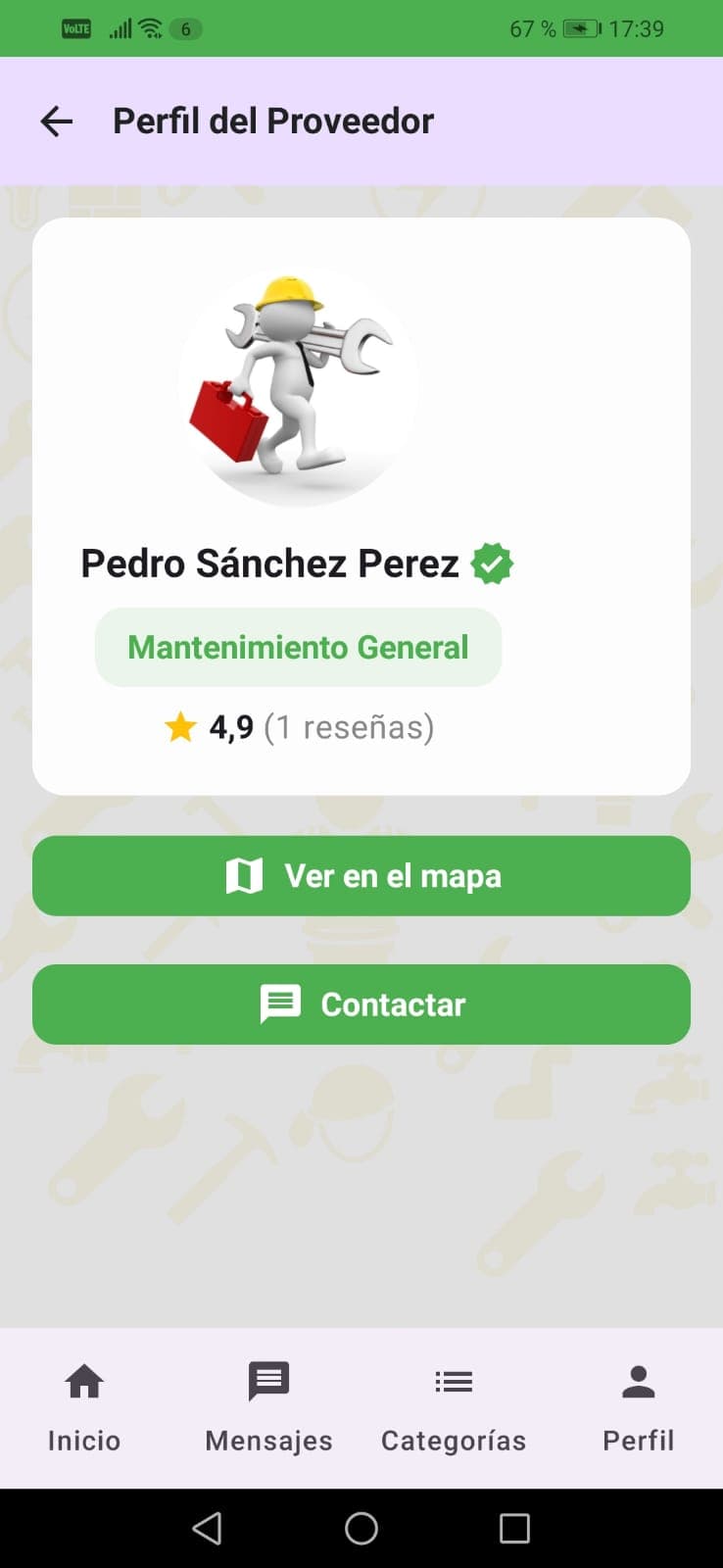 Puedes ver reseñas y calificaciones de los proveedores