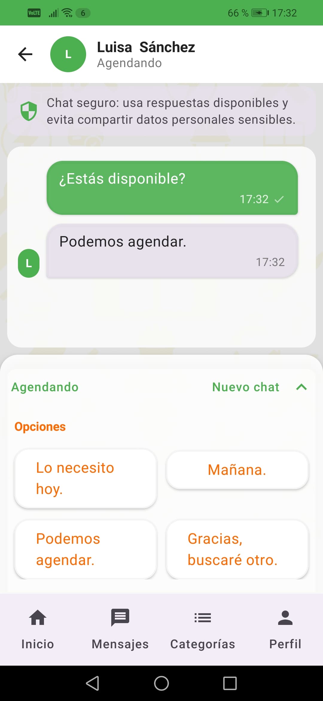 Chat integrado para proteger tus datos